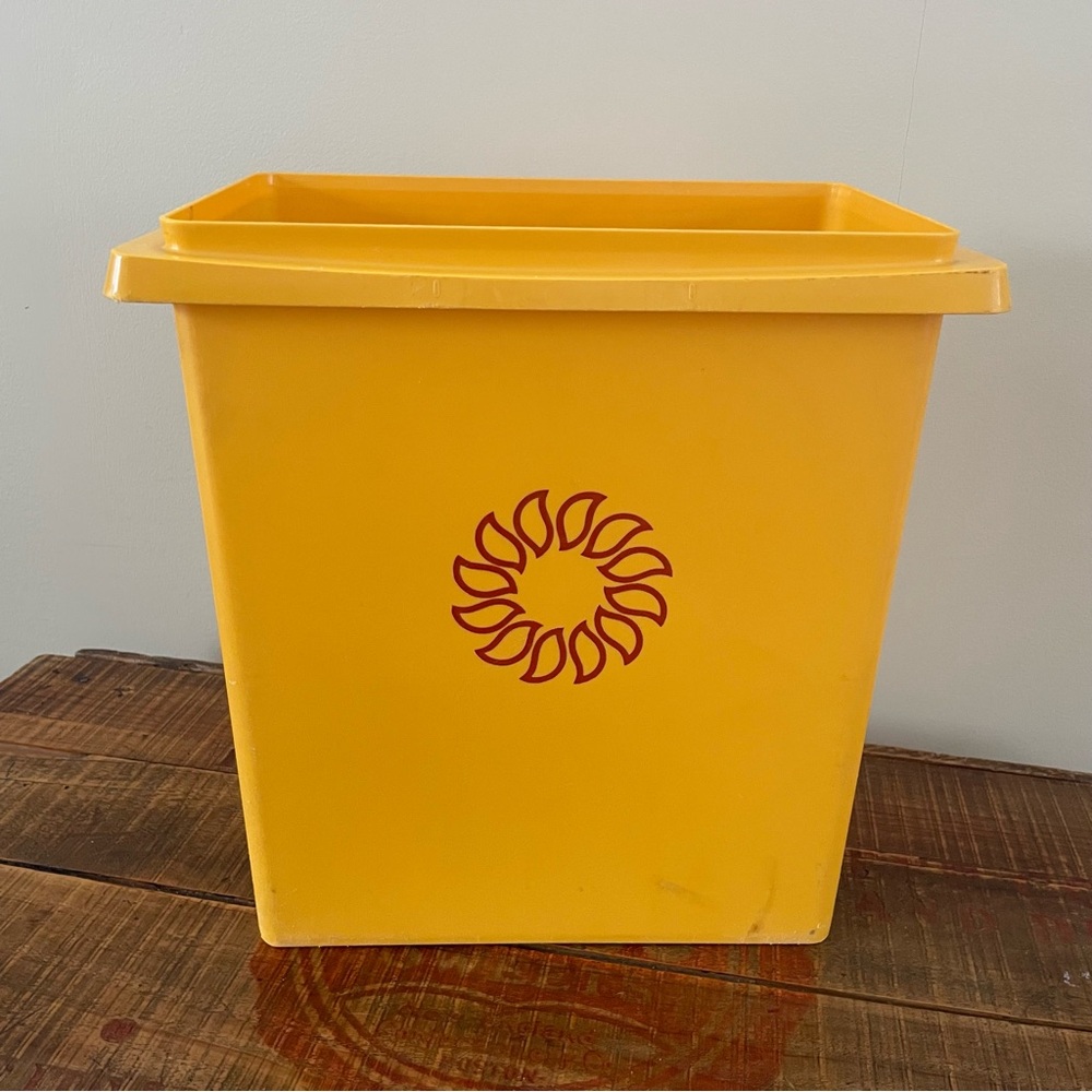 Vintage Tupperware 1430-4 Golden Harvest Sun Carry All Container Tote❤️
